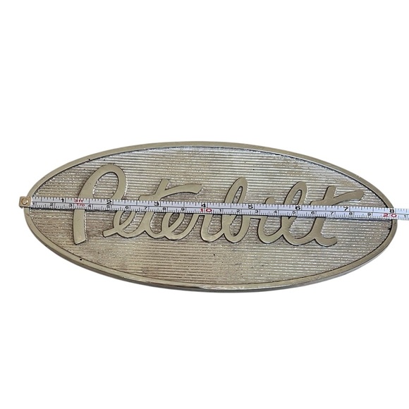 Vintage Peterbilt Chrome Truck Badge Plate Trucker Semi - Picture 6 of 7